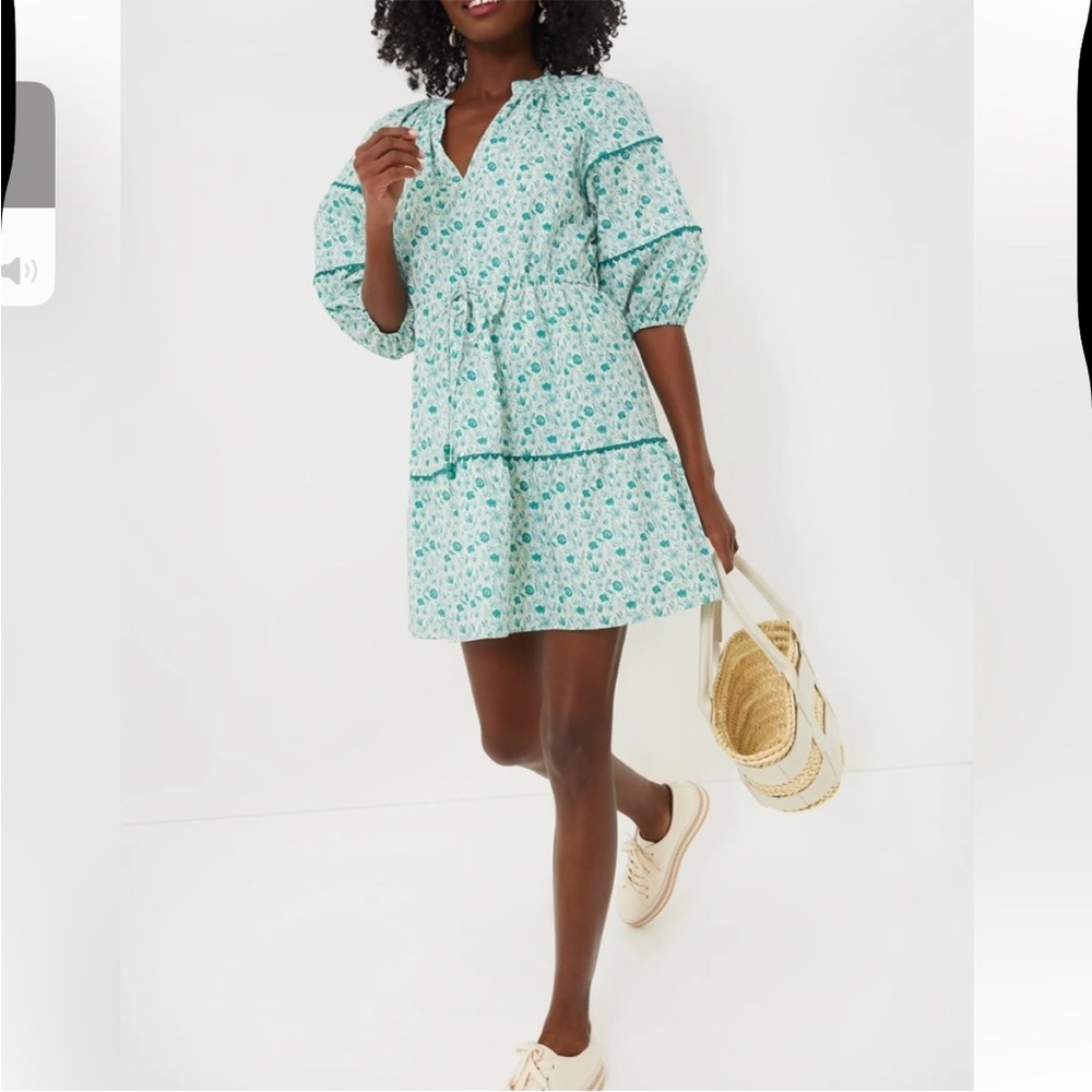 Tuckernuck HYACINTH HOUSE Green and White Matilda Dress Medium New with Tags